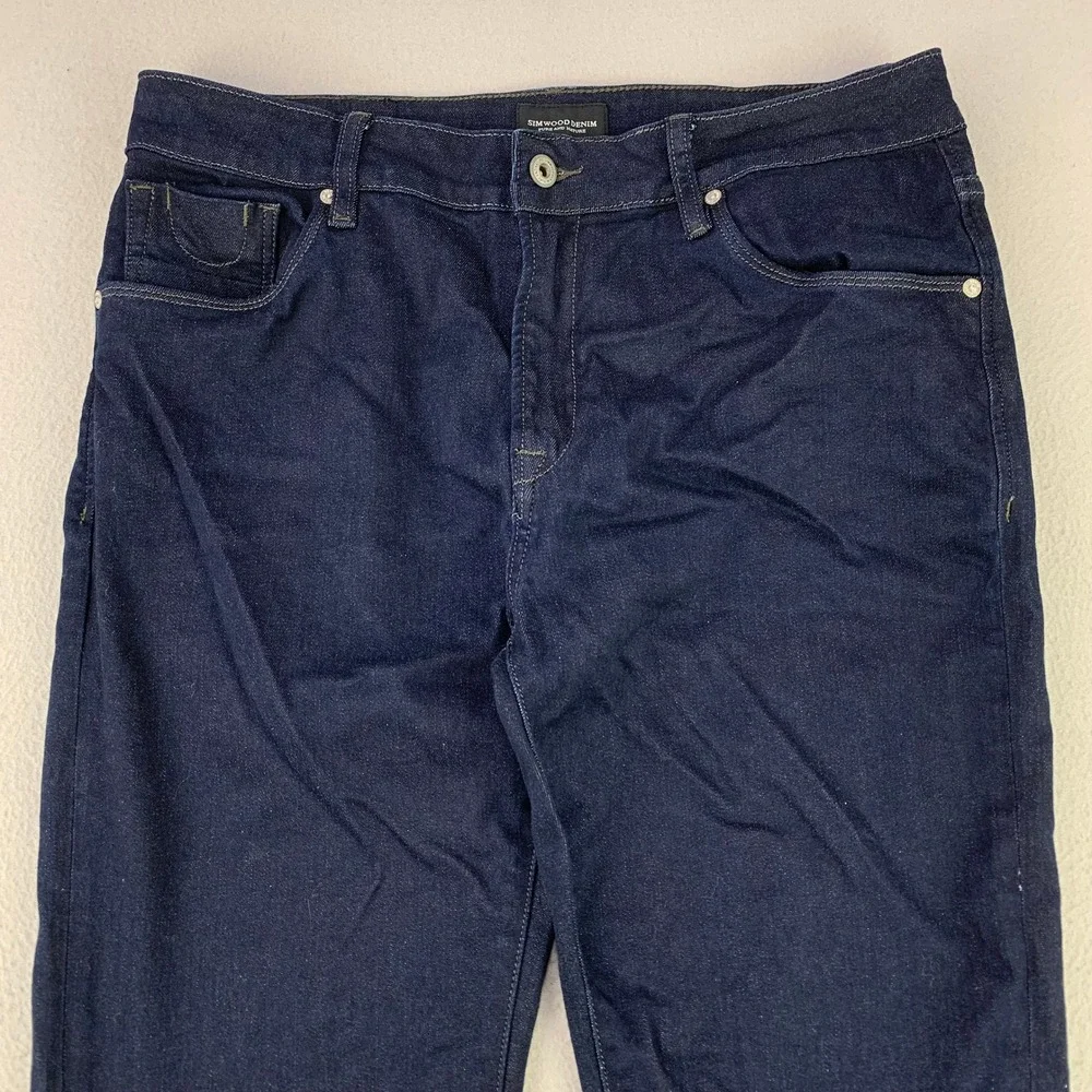 Simwood Denim Jeans Nice Mens 32x29 Dark Wash Straight Leg Casual Cotton